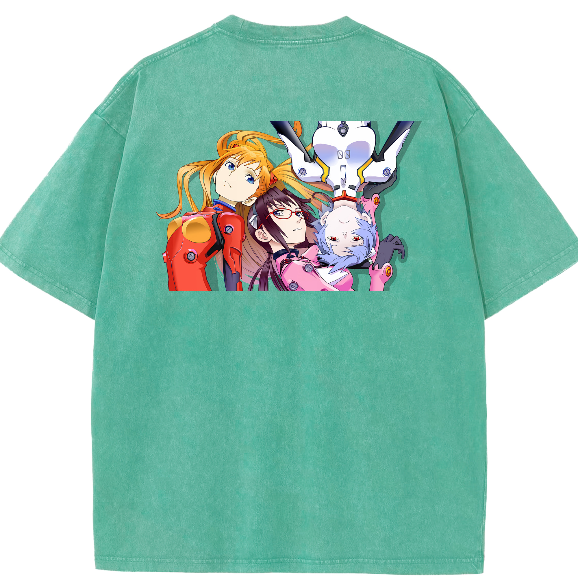 （画像用） EVA 新世紀エヴァンゲリオン 綿100% ヴィンテージ風 半袖Tシャツ（背面プリント）